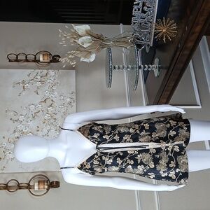 Victoria's Secret Pure Seduction Black And Gold Floral Slip Mini Dress. Size M